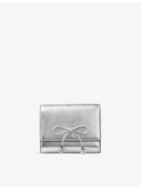 JIMMY CHOO Marinda Metallic Compact Leather Wallet