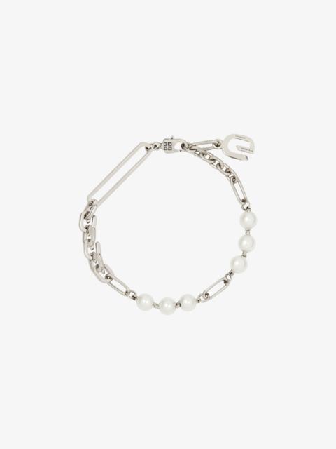 Givenchy G LINK BRACELET IN METAL WITH PEARLS