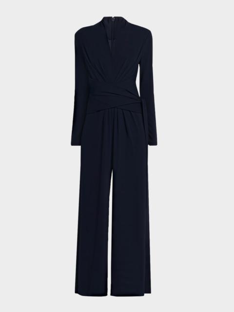 MICHAEL KORS COLLECTION Wrap Jersey Wide-Leg Jumpsuit