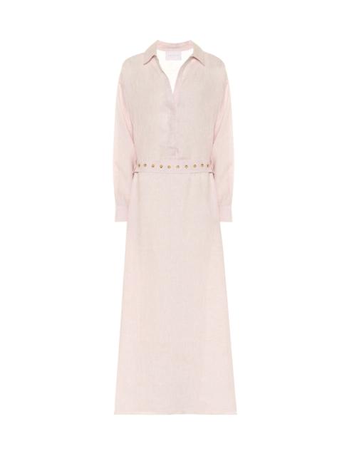 ASCENO Porto linen maxi shirt dress