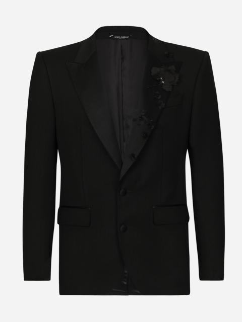 Embroidered single-breasted Sicilia-fit jacket