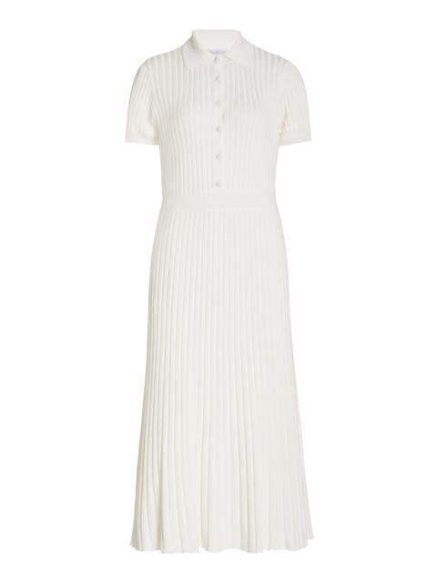 GABRIELA HEARST Amor Ribbed 드레스 에 Ivory 실크 캐시미어