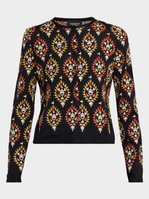 GIAMBATTISTA VALLI Embroidered Cashmere-Silk Cardigan
