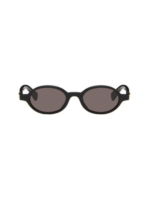 Bottega Veneta Black Classic Oval Sunglasses