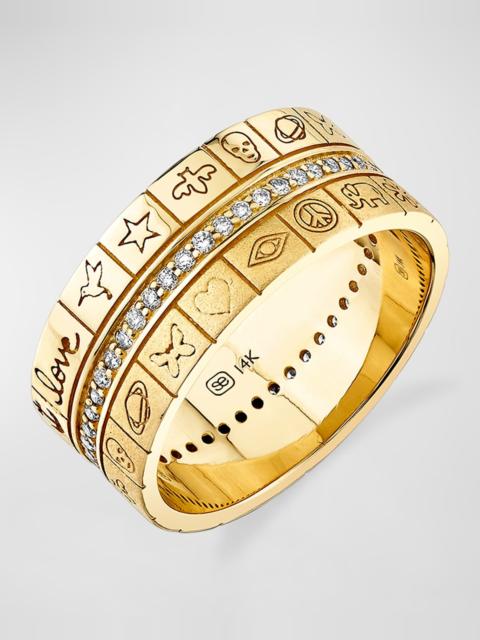 SYDNEY EVAN Icon Cigar Ring with Diamonds