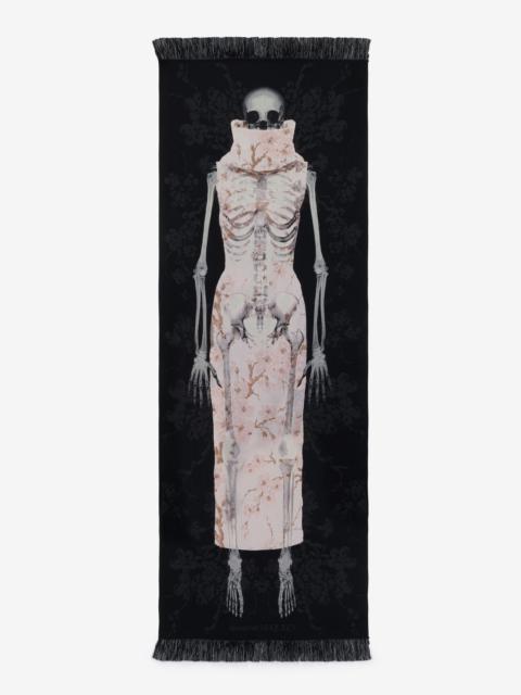 Alexander McQueen Women's Blossom Skeleton Stole in Black/pink