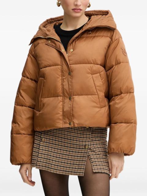 PINKO Love Birds-appliqué padded puffer jacket