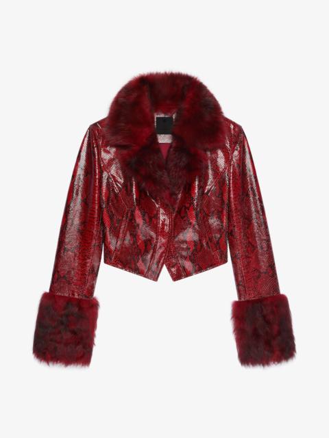 Givenchy SLIM FIT JACKET IN PYTHON PRINT LEATHER AND FUR