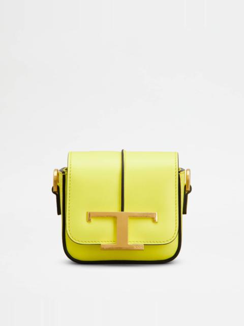 Tod's T TIMELESS CROSSBODY BAG IN LEATHER MICRO - GOLD