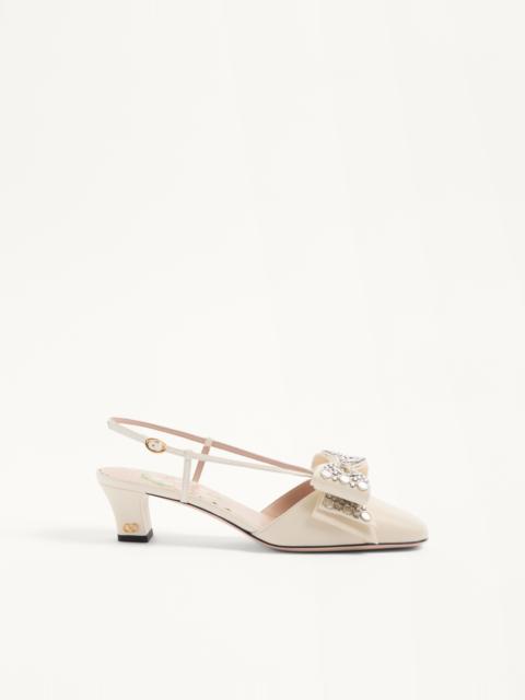 Valentino BOWOW SLINGBACK PUMPS IN KIDSKIN WITH MIRRORS AND CRYSTALS 45MM
