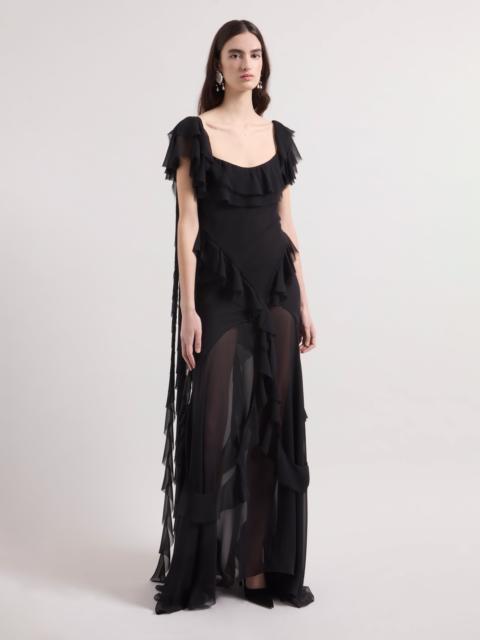 NINA RICCI Black Maxi Silk Dress