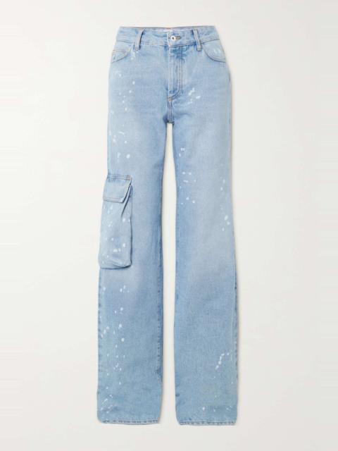 Off-White Toybox paint-splattered high-rise straight-leg jeans