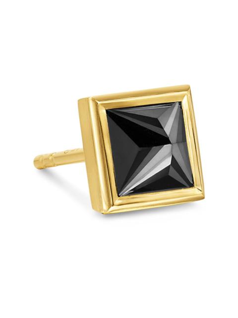 DAVID YURMAN Men's Pyramid Stud Earring in 18K Yellow Gold, 6.6MM - Black