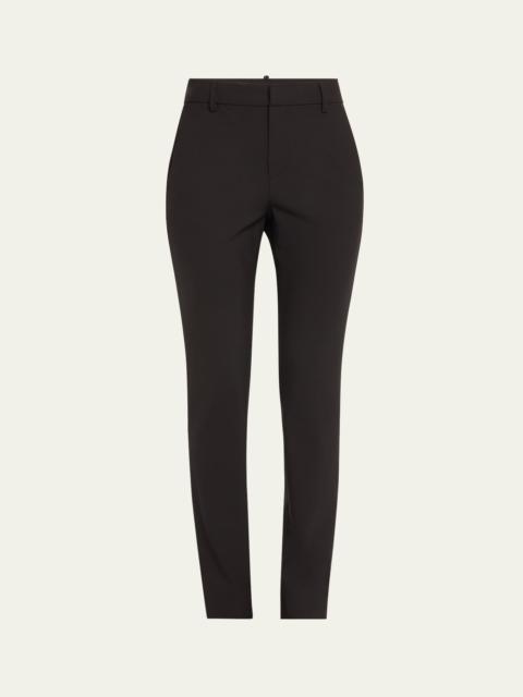 Tropical Wool Straight-Leg Tailored Trousers with Slit