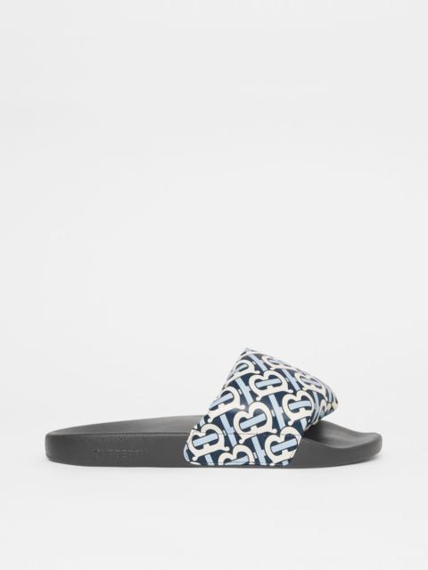 Burberry Monogram Print Lambskin Slides