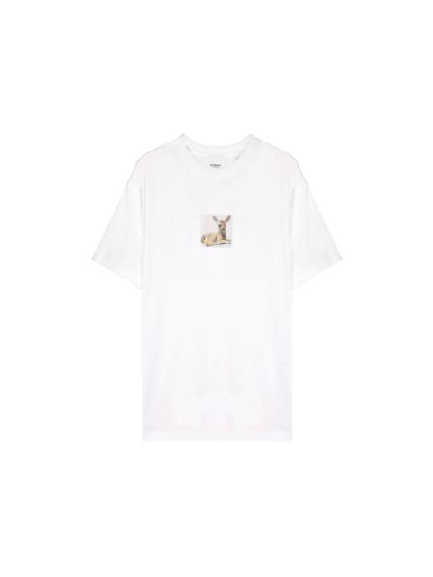 Burberry Burberry Womens Deer Print Cotton T-shirt White