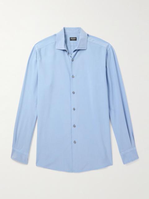 ZEGNA Spread-Collar Mulberry Silk Shirt