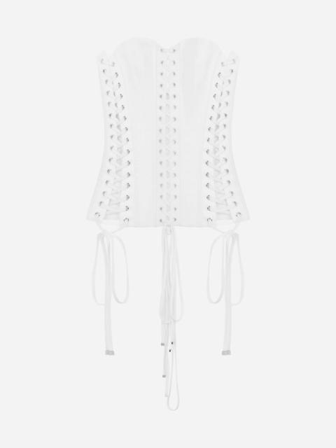 Dolce & Gabbana Gabardine bustier with laces and eyelets