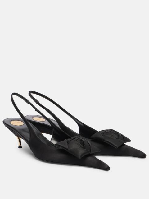 SAINT LAURENT Dakota 50 crêpe satin slingback pumps