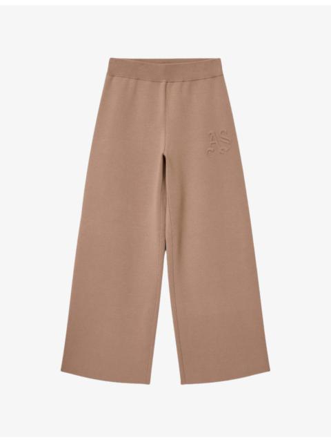 ALLSAINTS Sonny Logo-Embossed Stretch-Knit Trousers