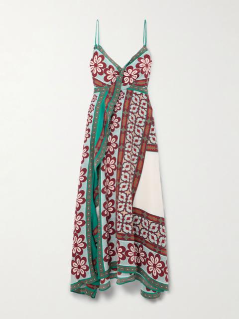 La DoubleJ Turn Around wrap-effect printed silk-voile midi dress Multi