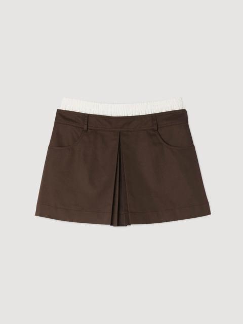 DRAWSTRING PLEATED SKORT