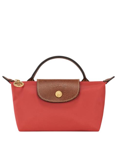 Longchamp Le Pliage Original Pouch with handle Tomato - Recycled canvas