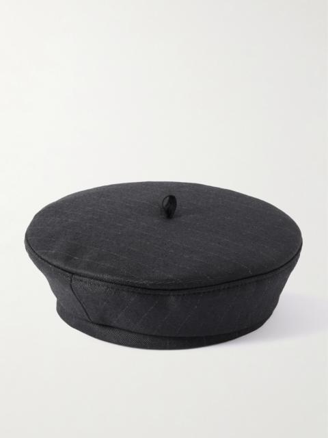 RUSLAN BAGINSKIY Pinstriped Wool-blend Beret