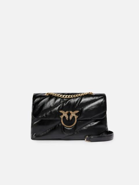 PINKO GALLERIA LOVE BAG PUFF CROSSBODY BAG IN QUILTED PATENT LEATHER