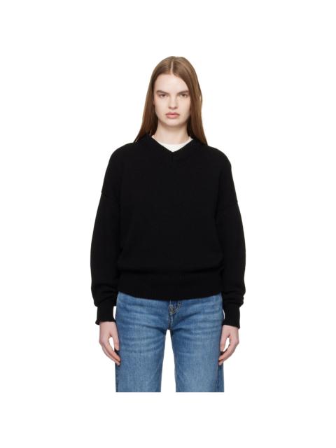 &DAUGHTER Black Balla Slouch V-Neck Sweater