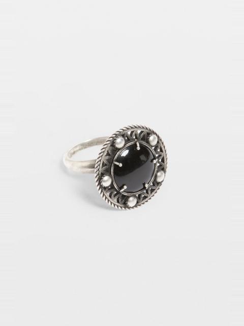 Ann Demeulemeester Orm Grained Cabochon Ring