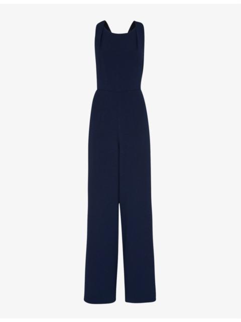 WHISTLES Tie-back maxi stretch-recycled polyester-blend jumpsuit