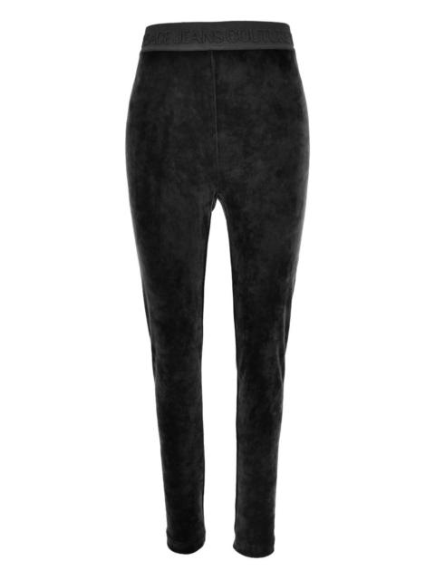 VERSACE JEANS COUTURE logo-band velour trousers