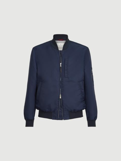 Brunello Cucinelli Water-resistant techno satin bomber jacket with Thermore® padding