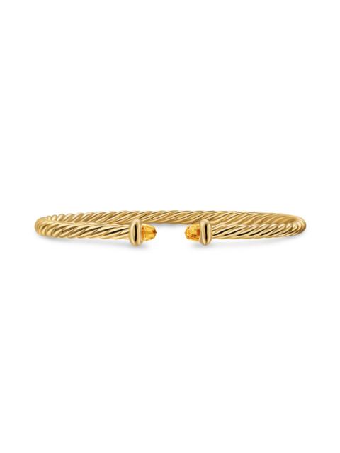 DAVID YURMAN Women's Micro Cablespira Flex Teen Bracelet in 18K Yellow Gold - Citrine