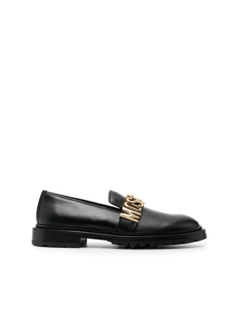 Moschino logo-plaque 30mm leather loafers