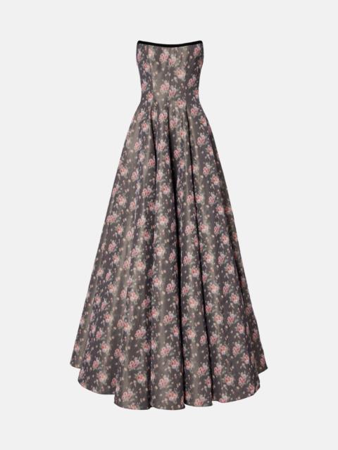markarian Laila floral taffeta corset gown