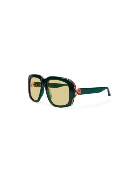 Dark Green & Red The Casino Sunglasses