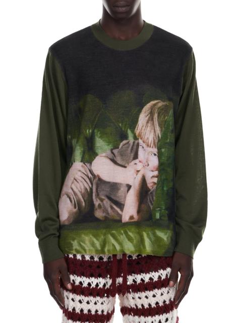 Crewneck Jacquard Graphic Sweater