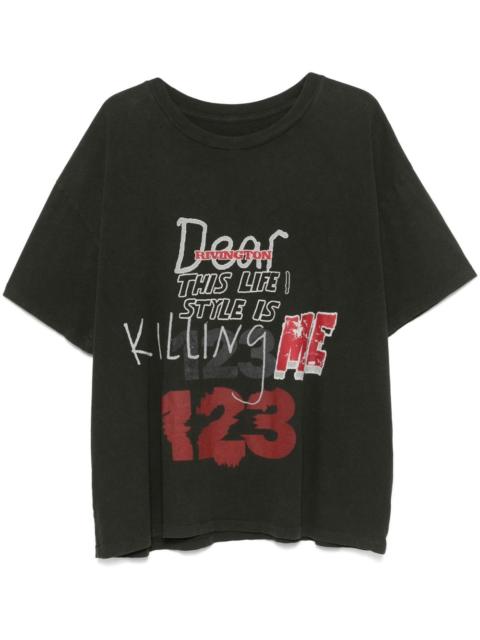 RIVINGTON roi Rebis slogan-print T-shirt