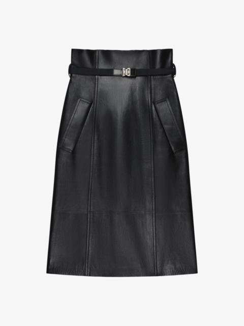 Givenchy HIGH WAISTED WRAP SKIRT IN LEATHER WITH 4G BELT