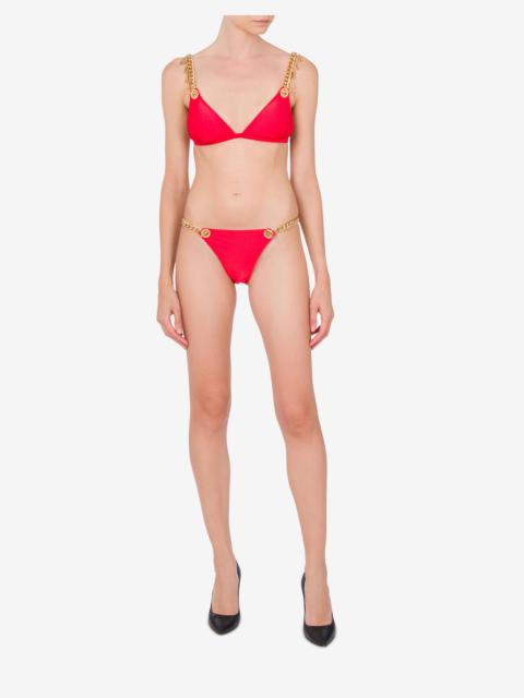 Moschino LETTERING CHARM TRIANGLE BIKINI TOP