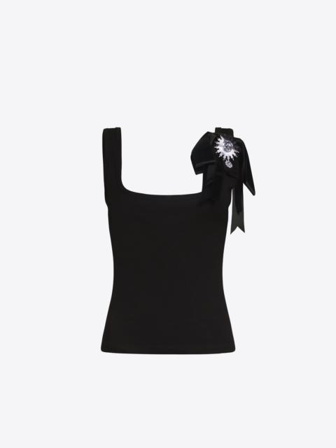 AREA CRYSTAL EMBELLISHED BOW TANK TOP