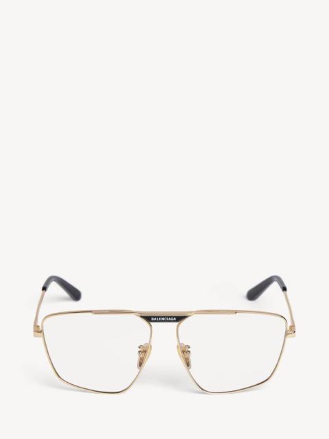 BALENCIAGA Tag 2.0 Navigator Sunglasses in Gold
