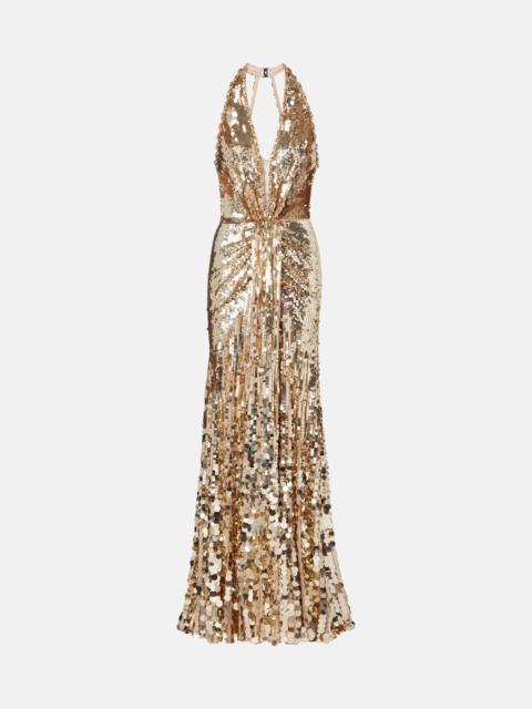 JENNY PACKHAM Mars gathered sequined gown