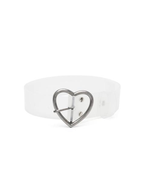 heart-buckle transparent belt