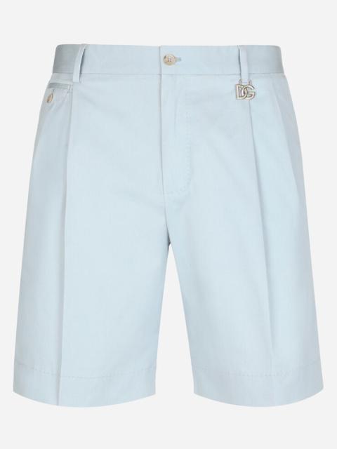 Dolce & Gabbana Stretch cotton shorts with DG patch