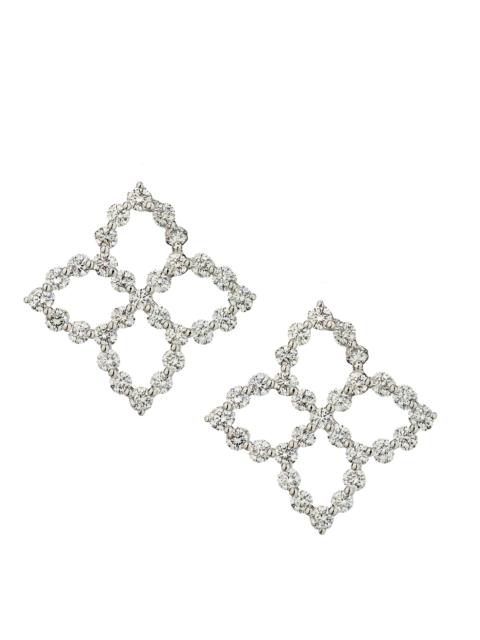 ROBERTO COIN Women's Diamond Princess 18K White Gold & 2.85 TCW Diamond Flower Earrings - White Gold