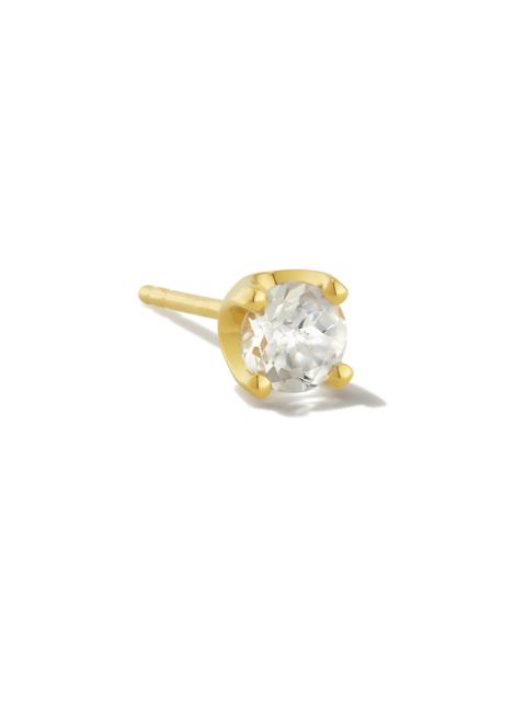 KENDRA SCOTT Topaz 18k Gold Vermeil Single Stud Earring in White Topaz