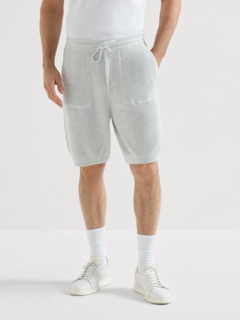 Brunello Cucinelli Cotton English rib knit Bermuda shorts